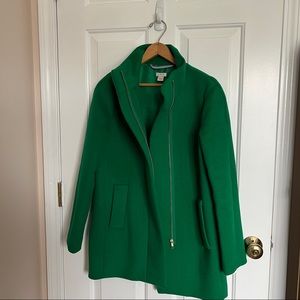 Green Jcrew cocoon coat